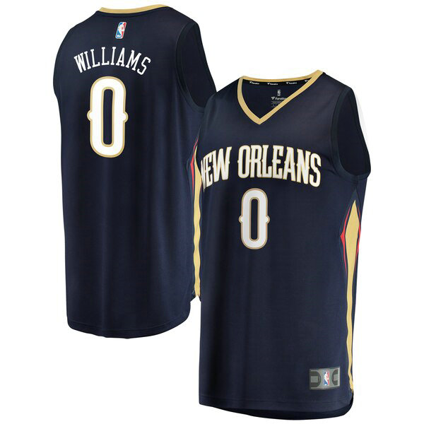 Maillot nba New Orleans Pelicans Icon Edition Homme Troy Williams 0 Bleu marin